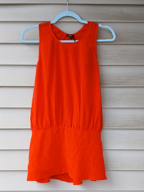 Aspesi Dresses & Skirts - Aspesi Silk Vibrant Orange Sleeveless Drop-Waist Dress with Slits oN Each Side